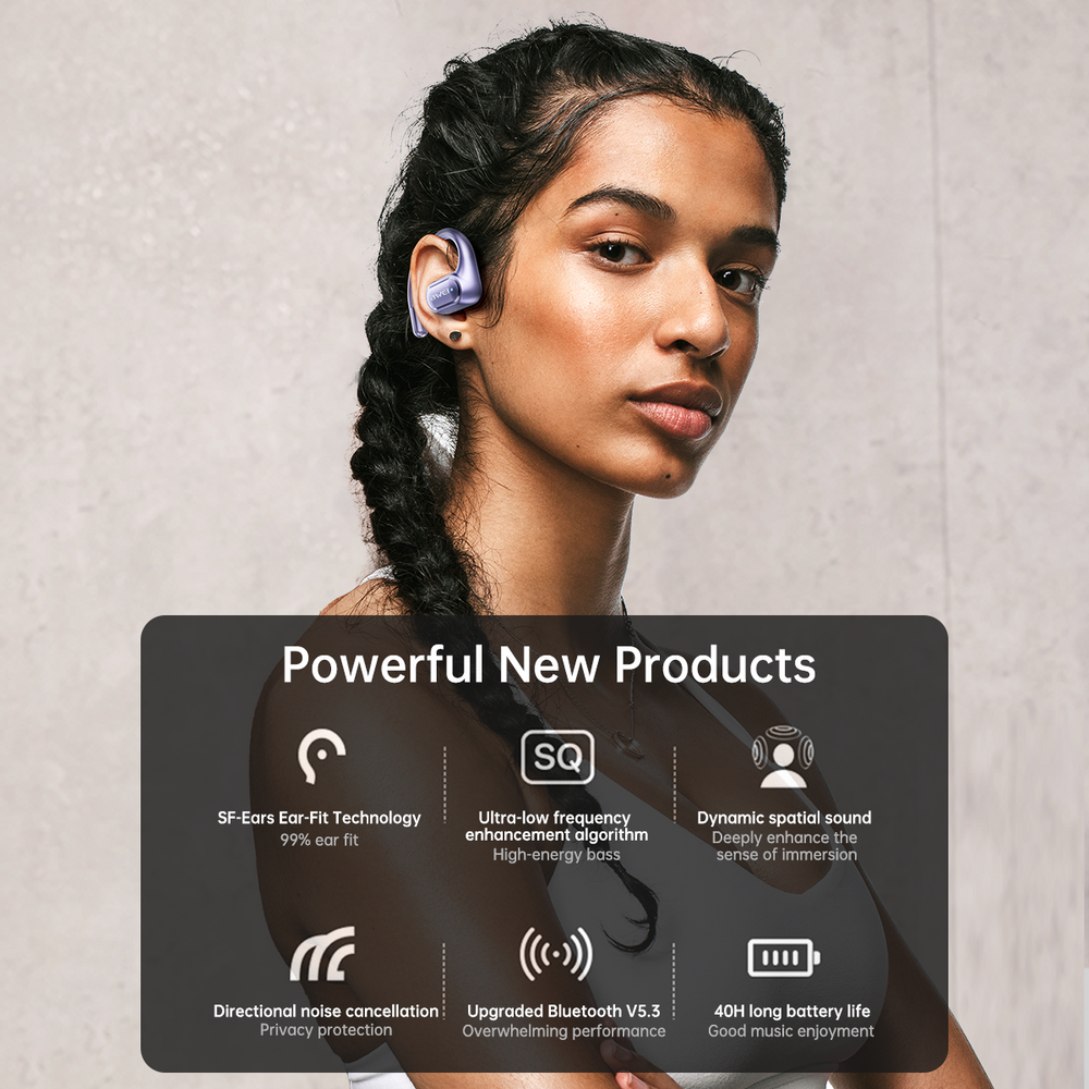 Fones de ouvido AWEI T93 (IA, OWS, condução de ar, esportivos)