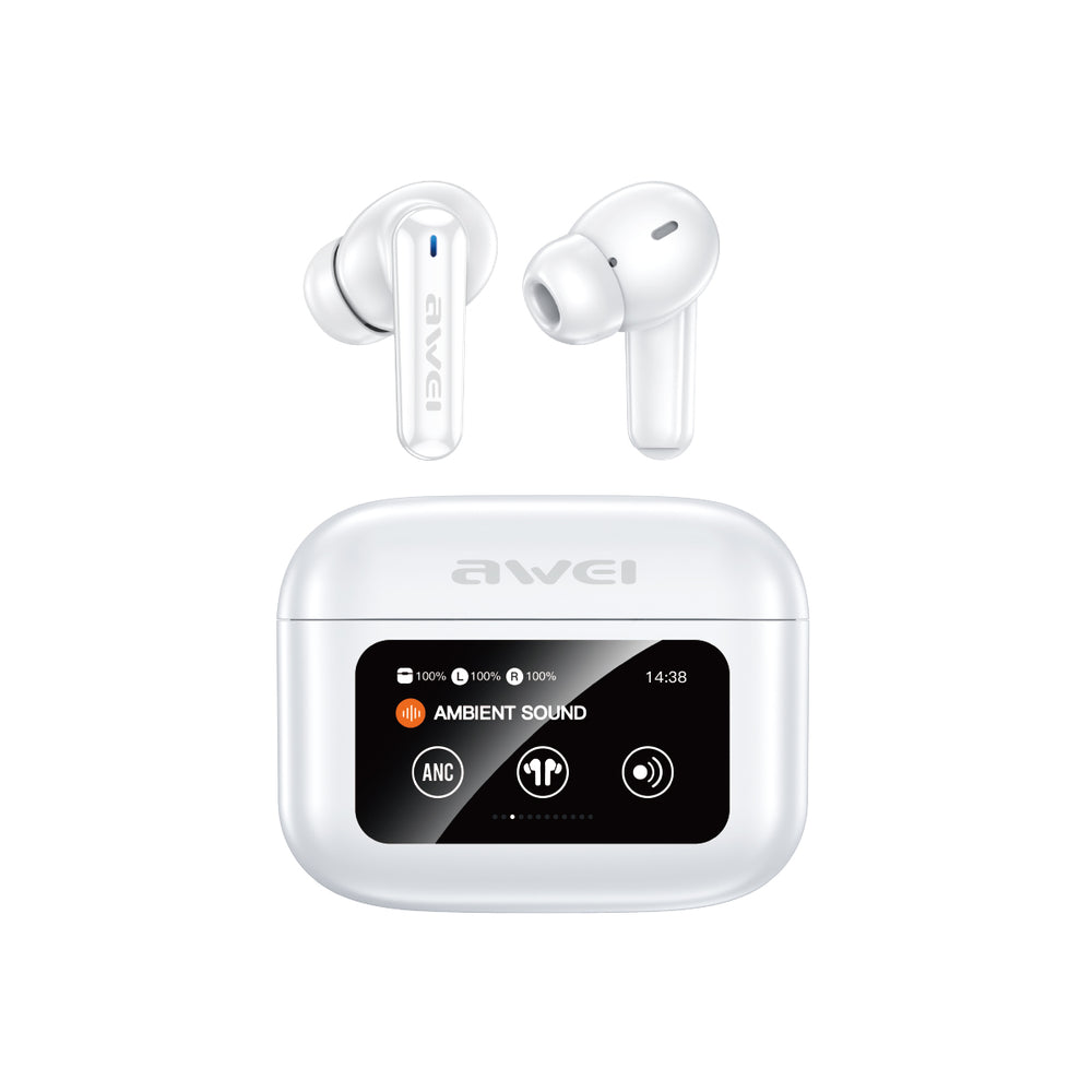 Fone de ouvido Bluetooth AWEI T56ANC com tela colorida sensível ao toque