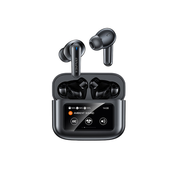 Fone de ouvido Bluetooth AWEI T56ANC com tela colorida sensível ao toque