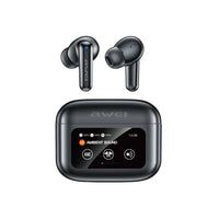 Fone de ouvido Bluetooth AWEI T56ANC com tela colorida sensível ao toque