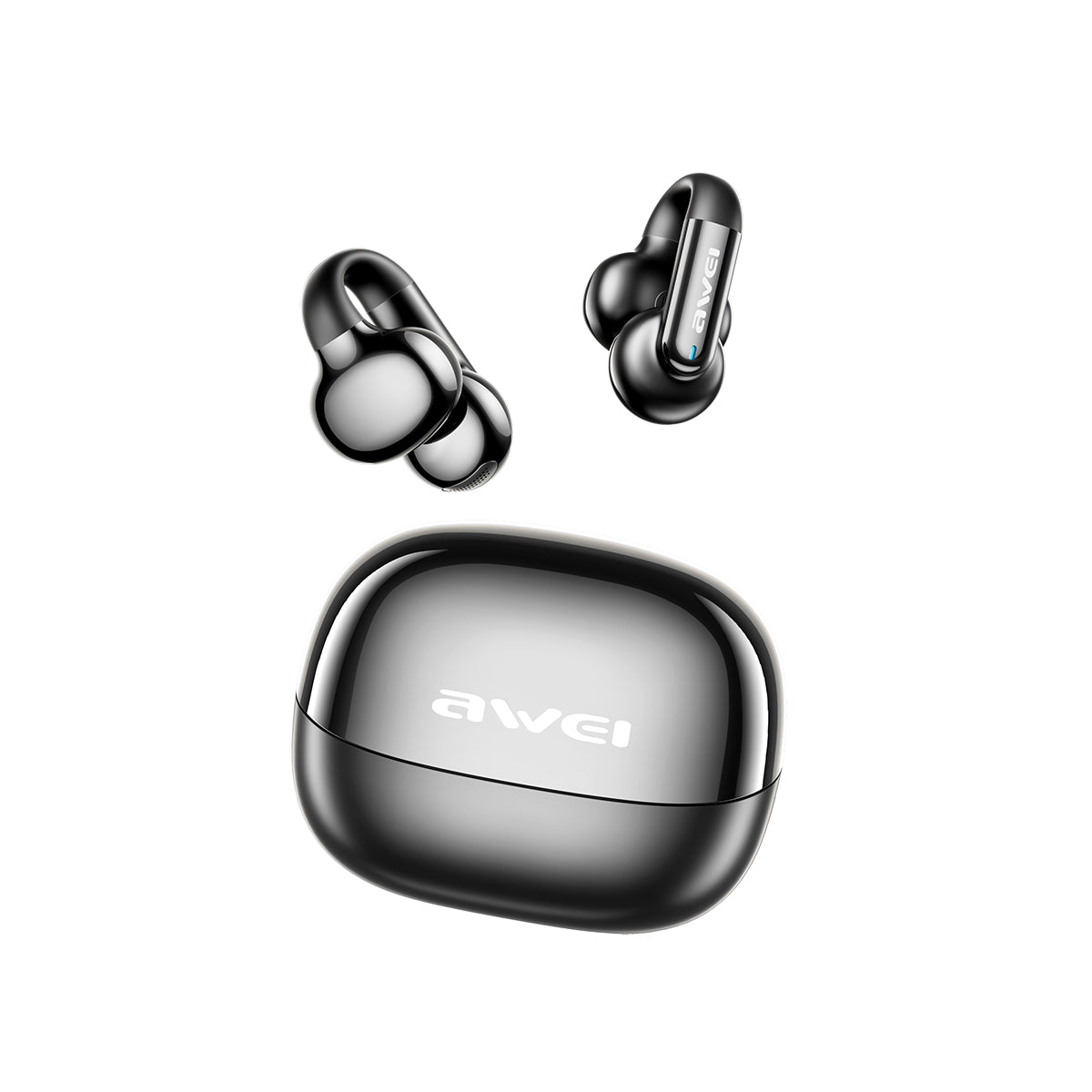 Fones de ouvido AWEI TZ30 (design OWS, clipe auricular, ENC com 2 microfones)