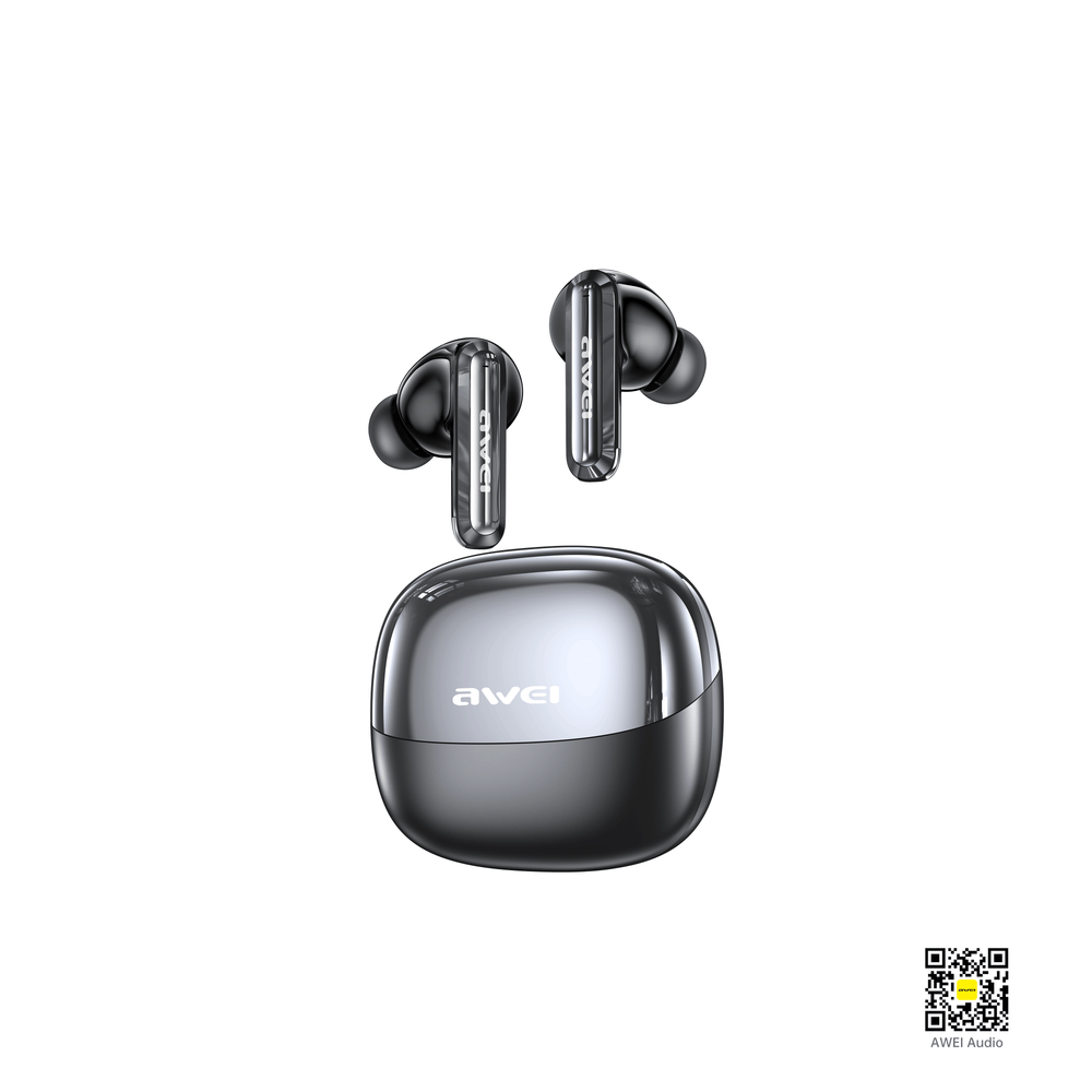 Fone de ouvido Bluetooth Awei T229 ANC com biblioteca de IA
