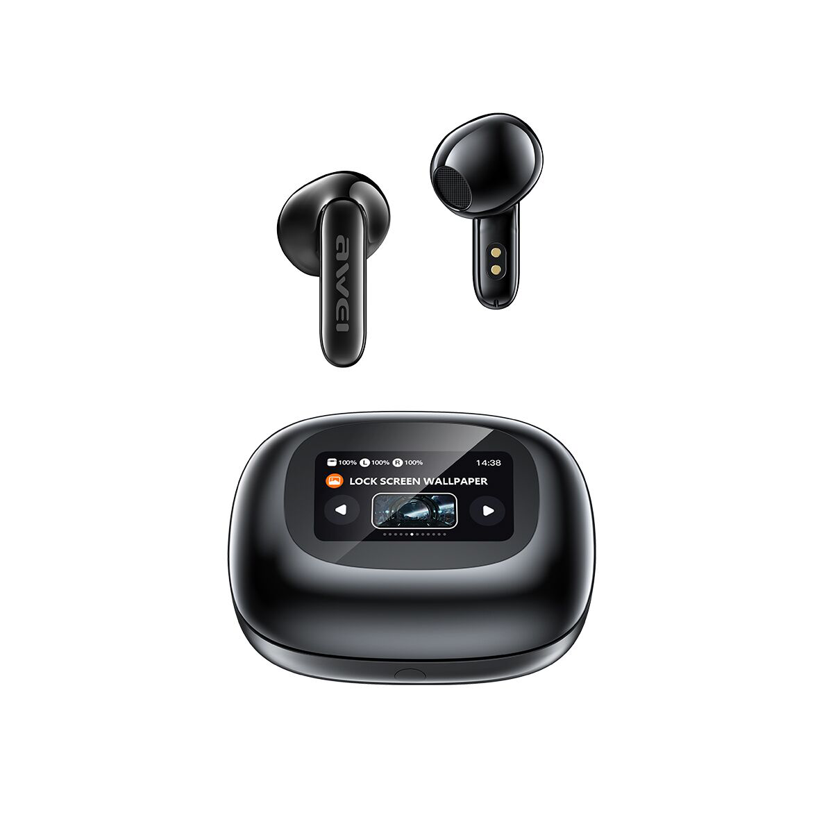 Fone de ouvido AWEI TP97 (tela sensível ao toque, áudio Hi-Fi sem perdas)