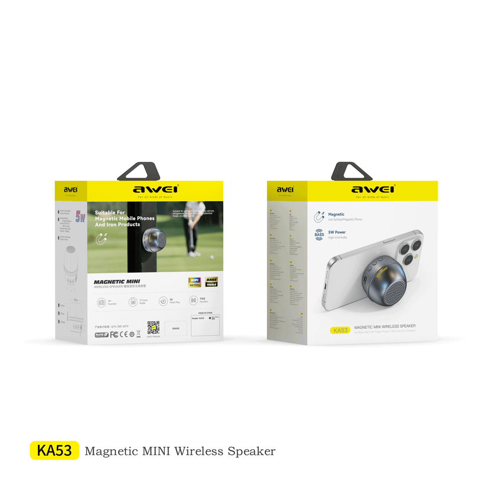 Caixa de som Awei KA53 (mini ventosas magnéticas, interconexão TWS)