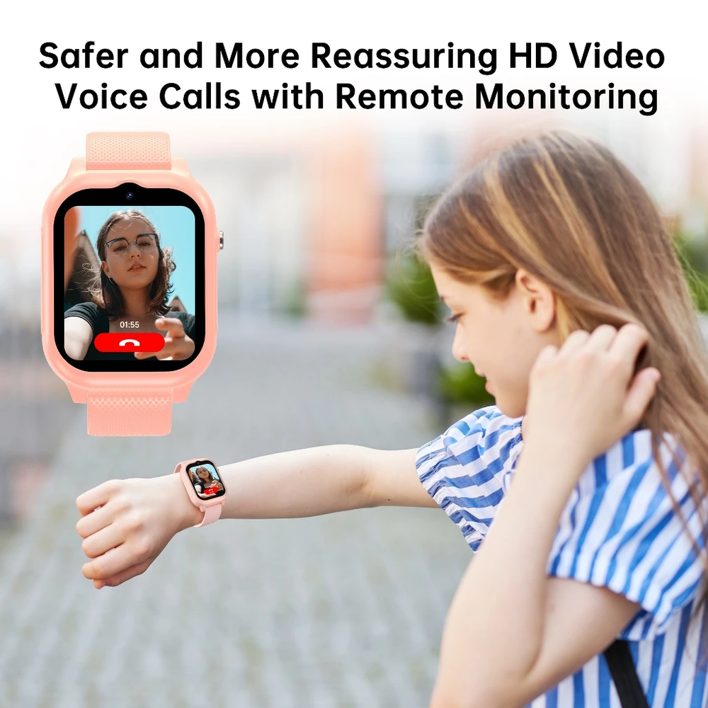 Smartwatch infantil Awei H29 (chamadas de vídeo 4G, rastreador GPS, segurança de precisão)