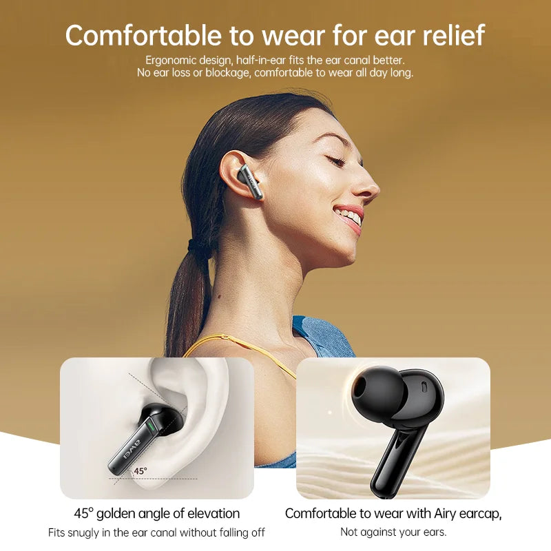 Fones de ouvido AWEI T88 ANC (TWS, baixa latência, cancelamento de ruído duplo com ENC)