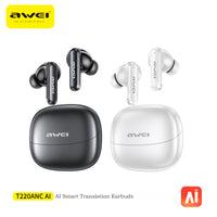Fone de ouvido Awei T220 ANC (biblioteca de IA, cancelamento ativo de ruído, modo duplo)