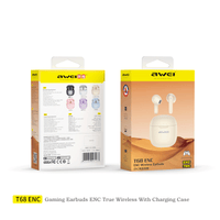 Fones de ouvido TWS estéreo Hi-Fi Awei T68ENC