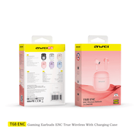 Fones de ouvido TWS estéreo Hi-Fi Awei T68ENC