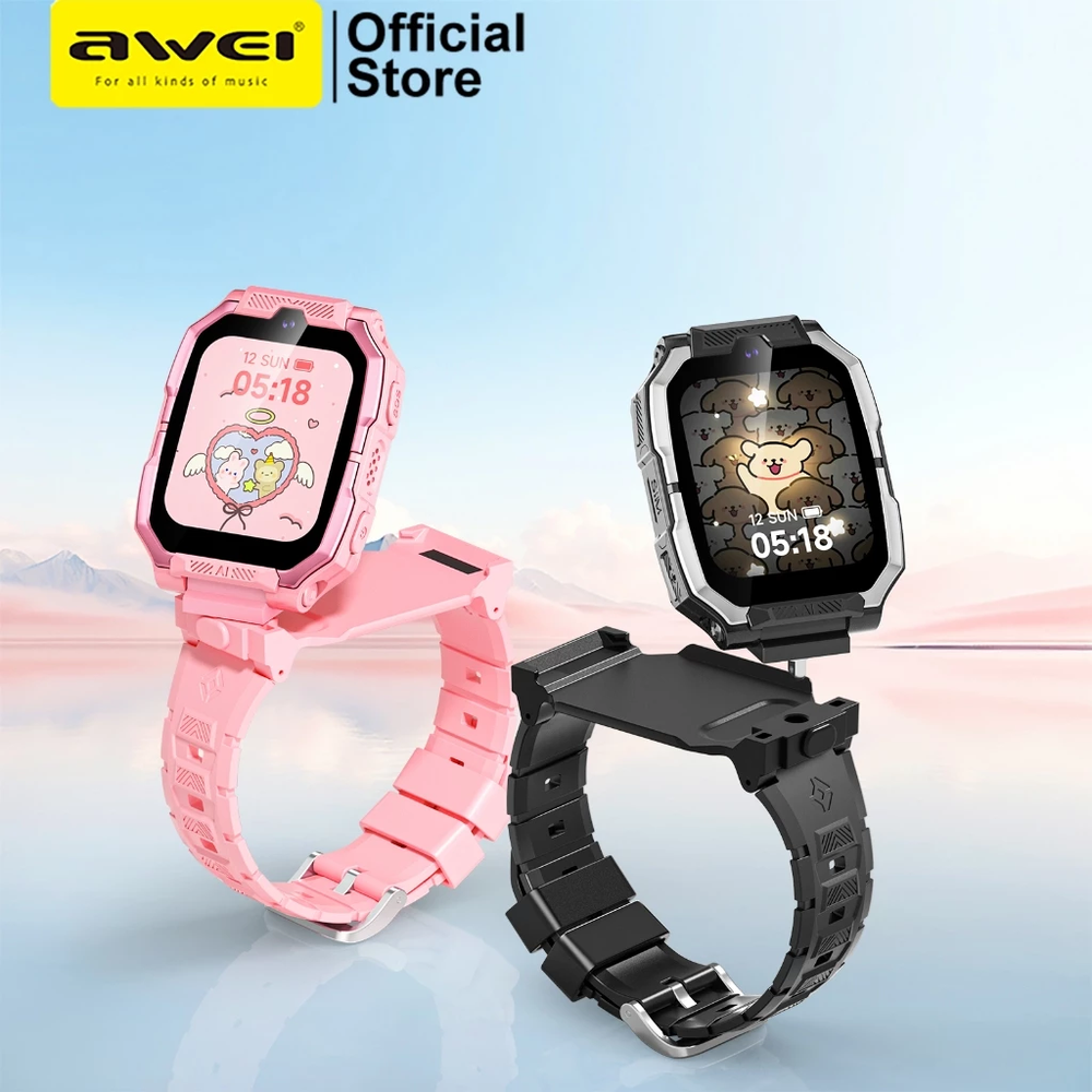 Smartwatch infantil Awei H66 (rastreador GPS, câmera dupla)