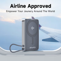 Power bank magnético Awei Qi2 de 35W e 10000mAh com MagX