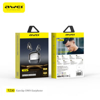Fones de ouvido AWEI TZ30 (design OWS, clipe auricular, ENC com 2 microfones)
